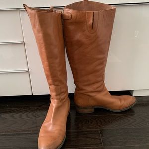 Tan Sam Edelman riding boots. Wide calf